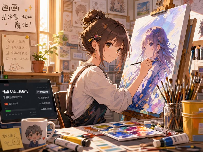 青柠视频生活动漫-绘画动漫教程人物上色